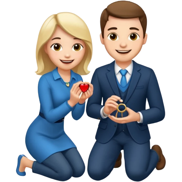 man kneeling and asking for marriage emoji