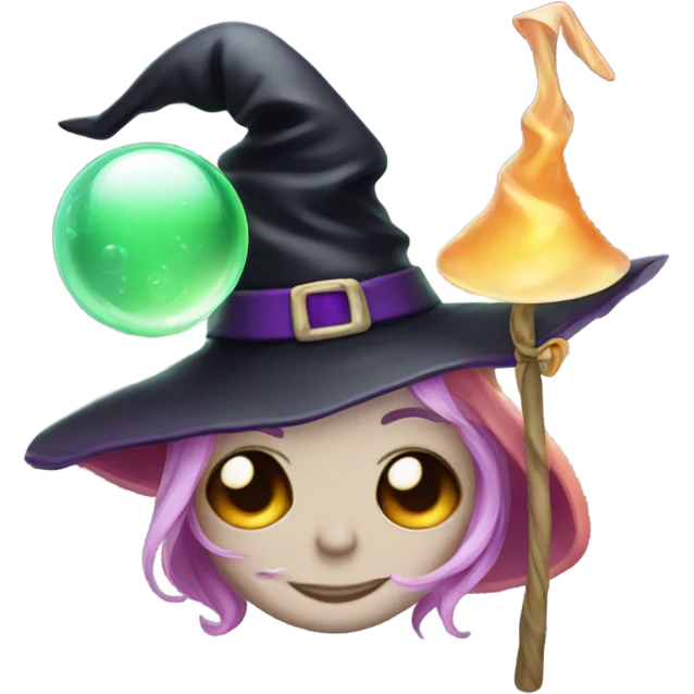 bubbles and witch hat emoji