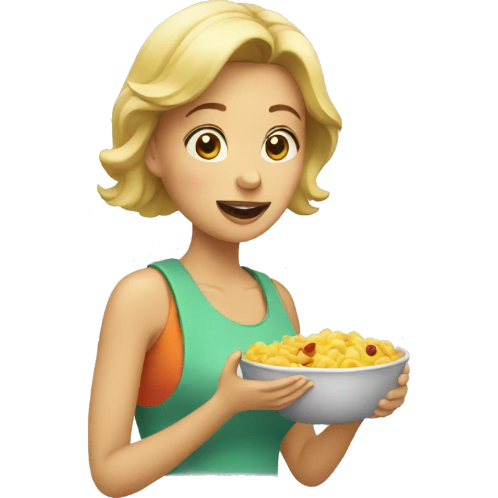 woman eating emoji