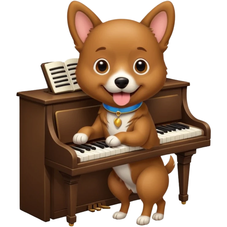 Un chien qui joue du piano emoji