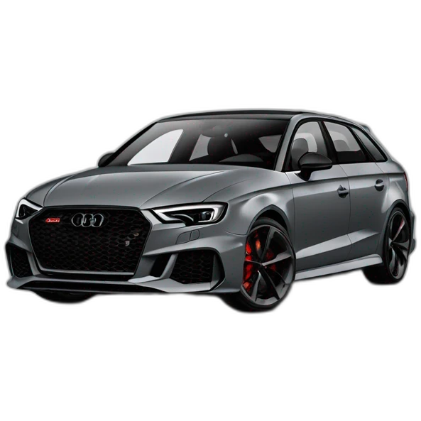 Grey Audi rs3 facelift tinted windows taken from the front emoji
