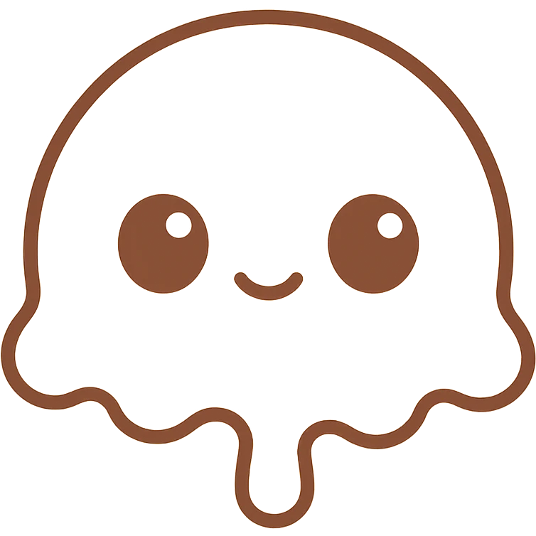 Create an emoji style kawaii illustration with very light creamy vanilla color, big shiny eyes, and a cute expression. The background should be transparent. emoji
