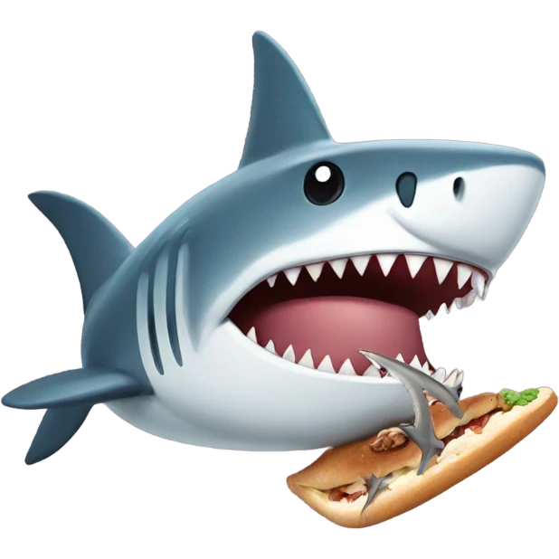 Hat eating a shark emoji