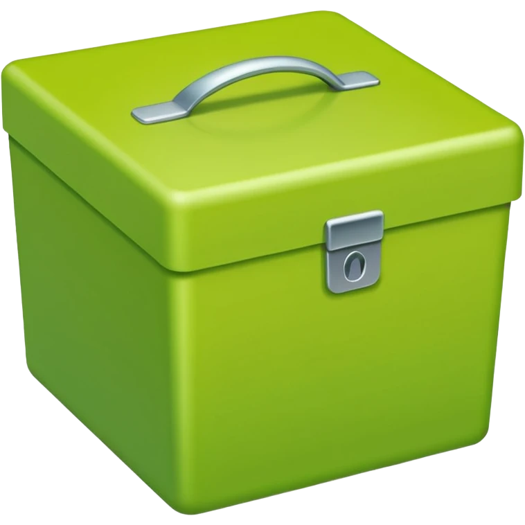 apple style emoji of a short box, light green color, no stickers emoji