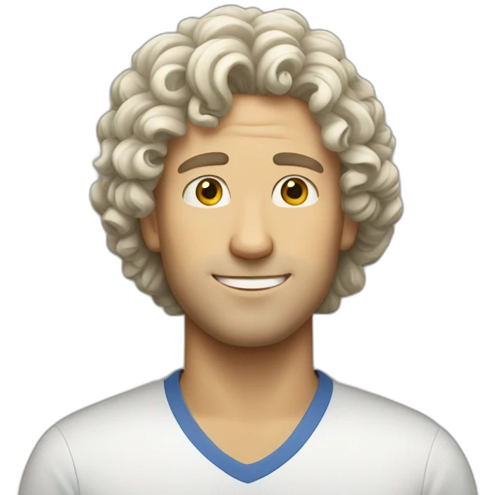 White guy with curly hair  emoji