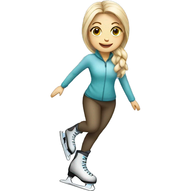 White woman ice skating emoji