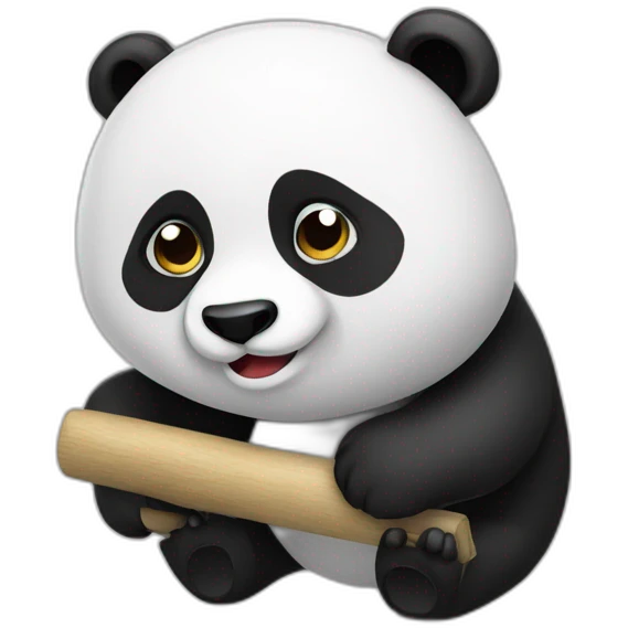 a panda bear working emoji
