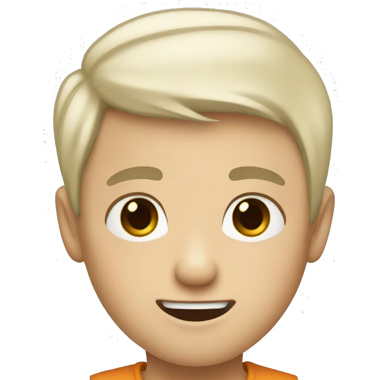 "Generate an emoji of a boy with white skin and short hair. Make sure his expression is friendly and approachable!" emoji