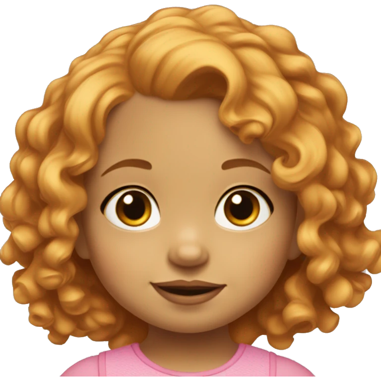 2 year old Baby girl with shoulder length curly strawberry blonde hair  emoji