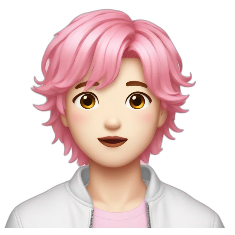 Jimin from bts pink hair emoji