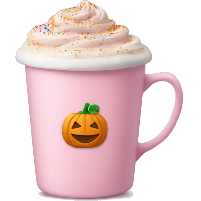 Light pink pumpkin latte with Multicolored Sprinkling emoji