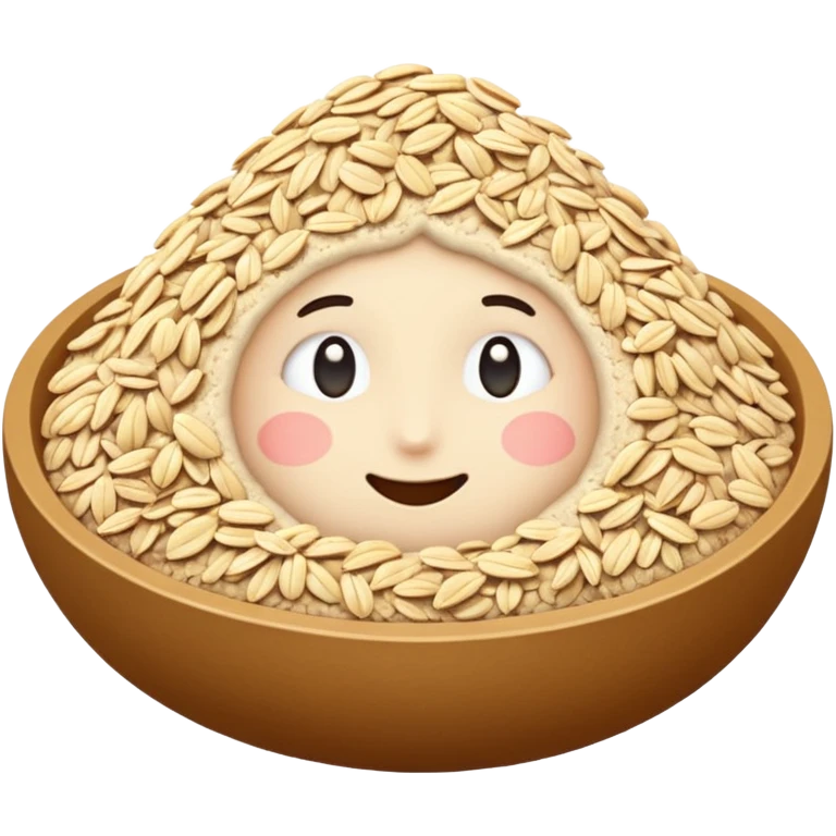 oat flour soft mound or scatter fine pale beige powdery matte texture with a few rolled oats blended in no extras apple emoji style soft lighting transparent background emoji scale emoji