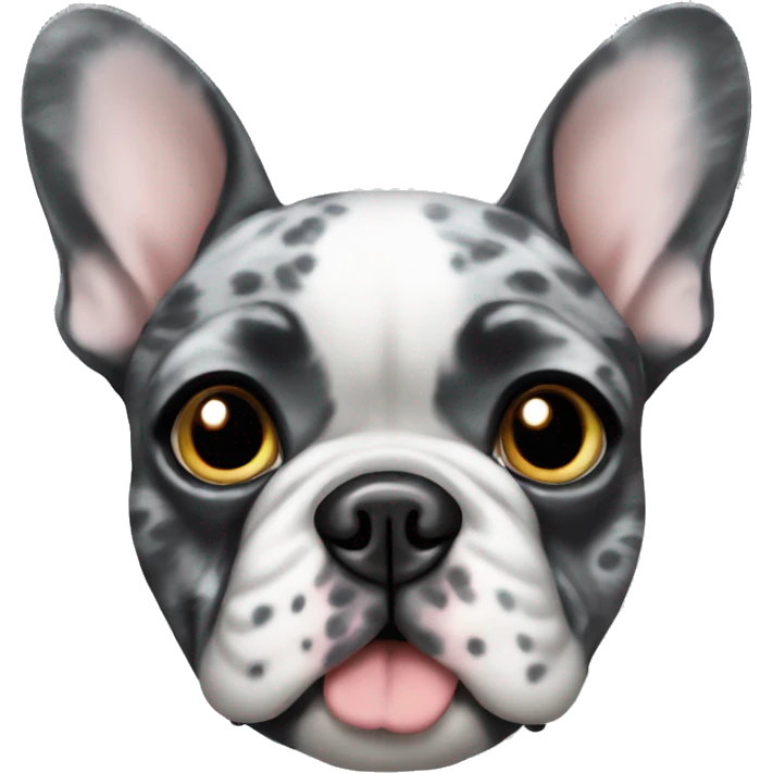 Grey and black speckled French bulldog emoji