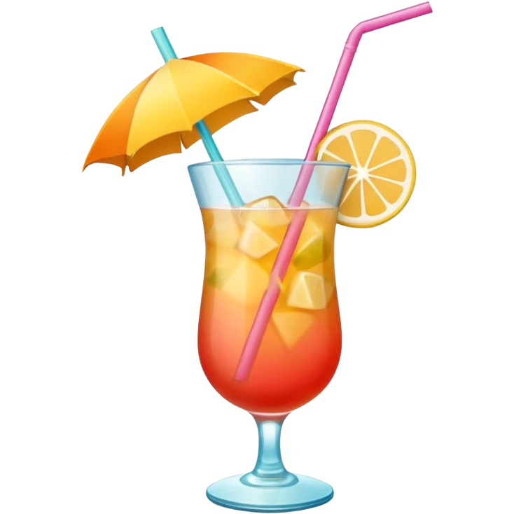 minimalistic beach cocktail emoji, with a straw emoji
