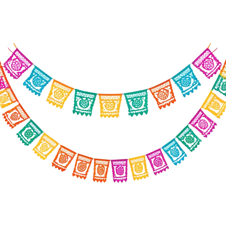 festive garland of colorful mexican papel picado emoji