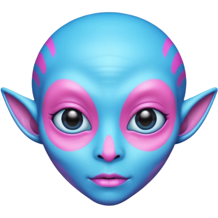 alien living in desert, pink/blue colorful, accessories, just face  emoji