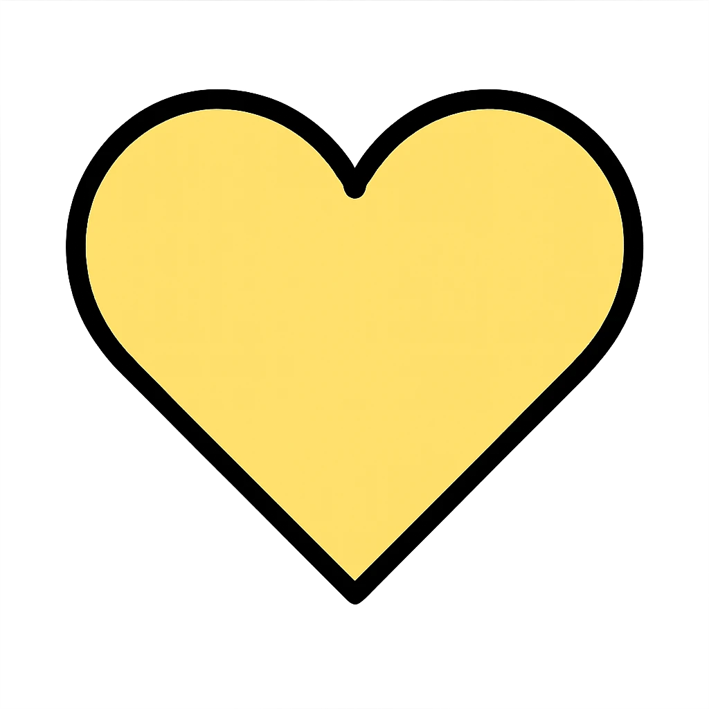 pale yellow heart, plain and minimal emoji
