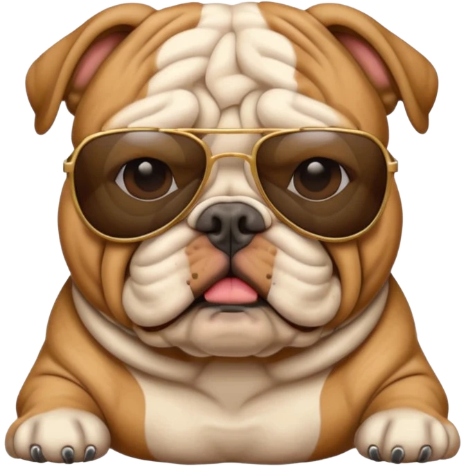 Bulldog wearing sunglasses emoji