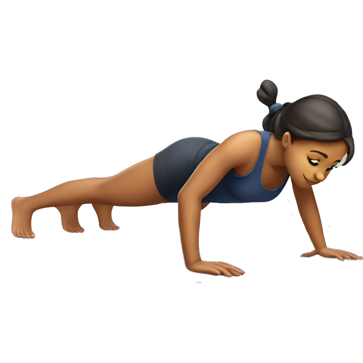 Girl on a mat doing push ups emoji