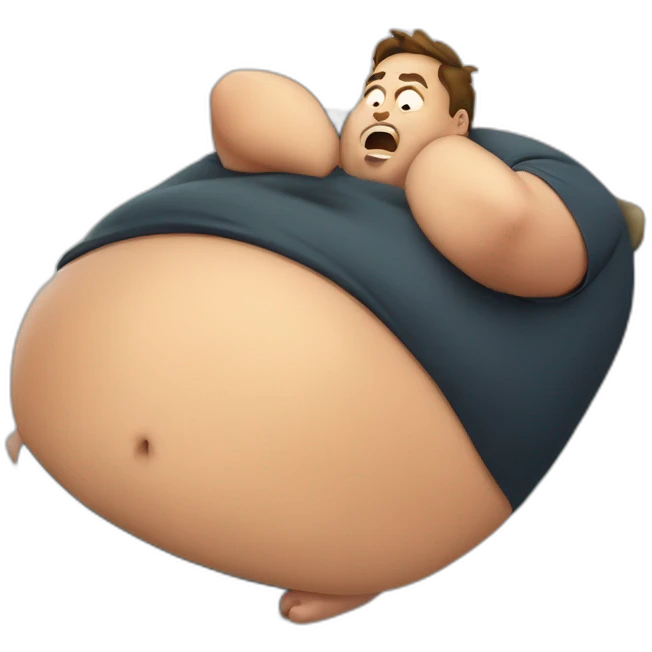fat man laying on his back like a turtle while angrily screaming emoji