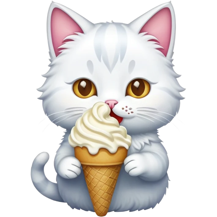 Cat eating ice cream emoji