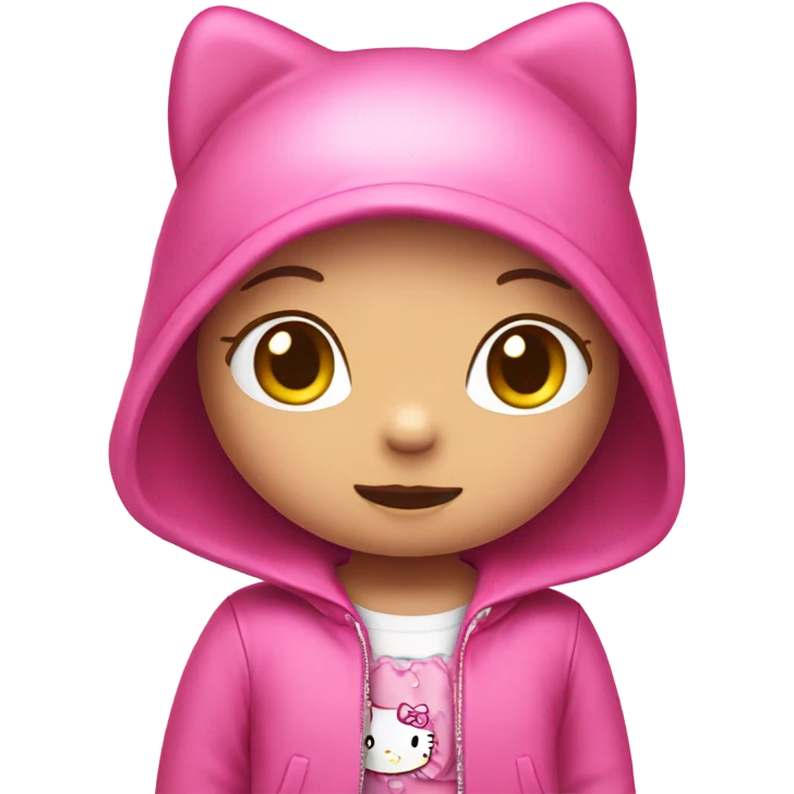 Hello kitty with pink clothes emoji