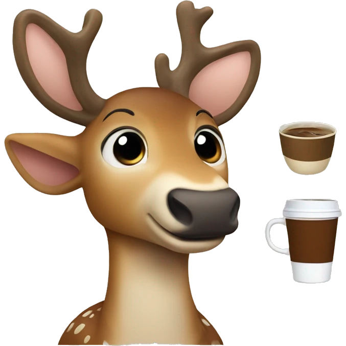 Deer drink coffee emoji