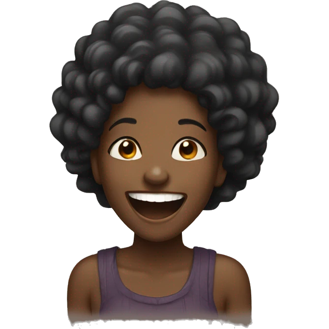 Black girl laughing emoji