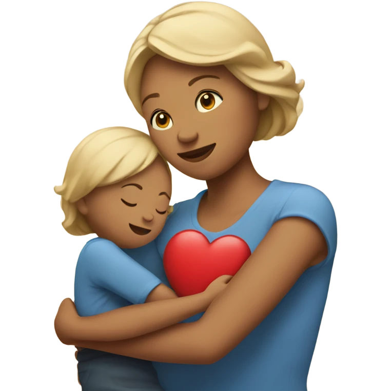 Mother holds her heart in her arm emoji