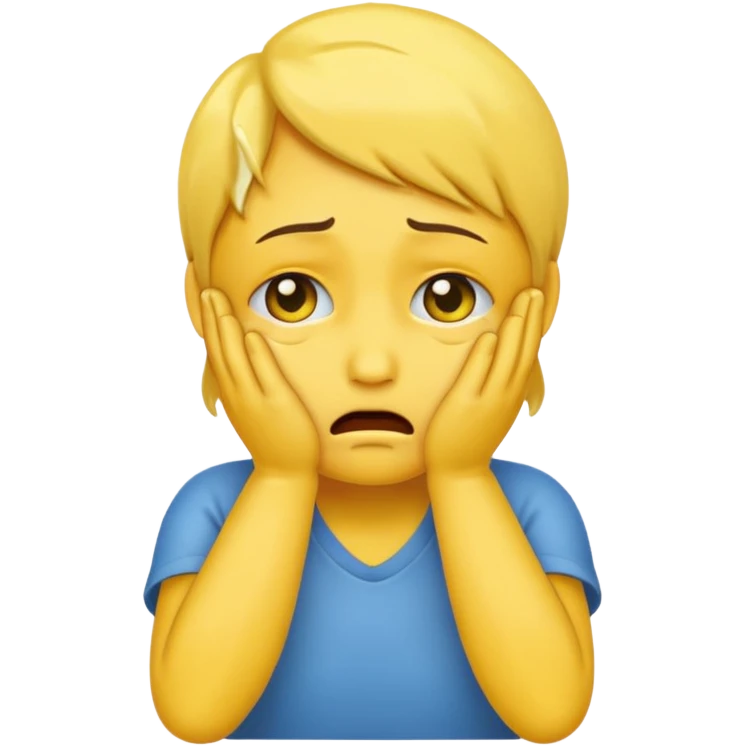 Emoji who is criing with hands on face emoji