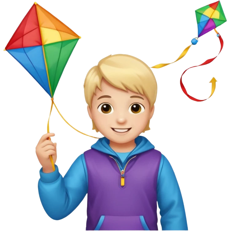 little kid with kite emoji