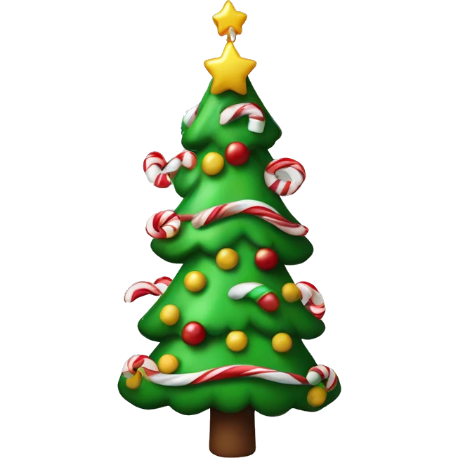 Christmas tree with candy canes hanging  emoji