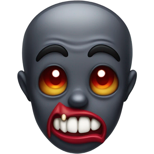 Minkey mouse vampires one eye is no! Face is black and smile red eye Vampires emoji