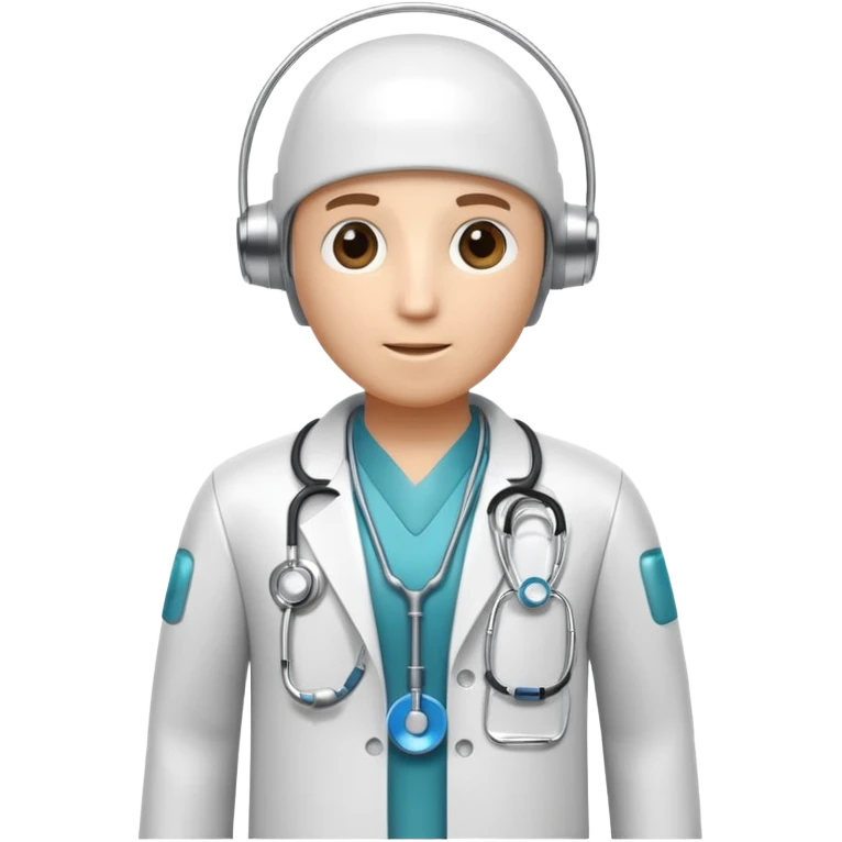 medical robot with a doctor's coat and a stethoscope emoji