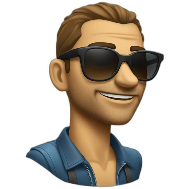 Un chacal avec des lunettes emoji