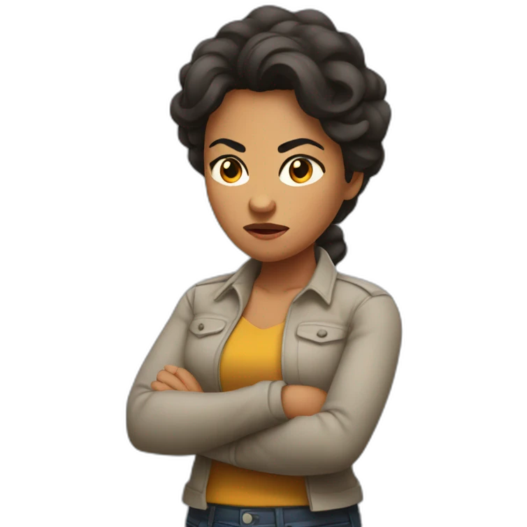Angry latina woman woman with arms crossed emoji
