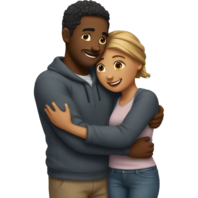 Couple in love hug  emoji