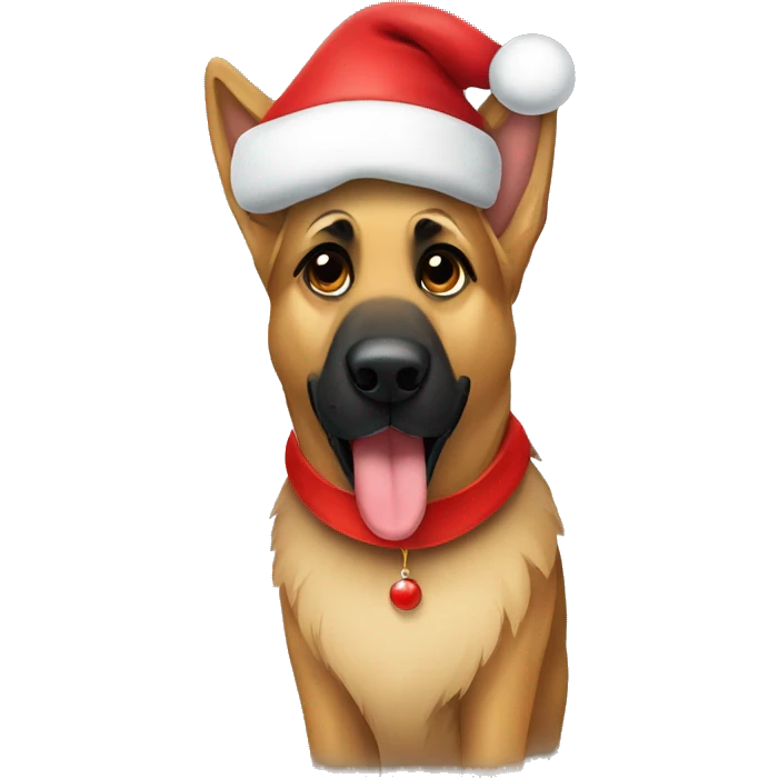 German Shepard santa hat emoji