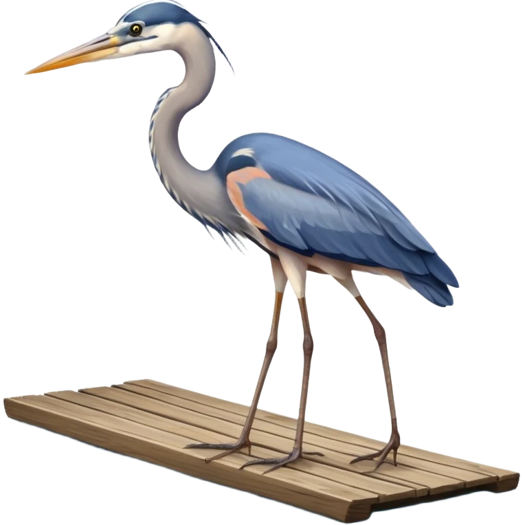 Blue heron walking on dock emoji