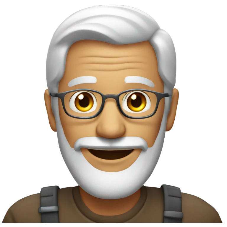 smiling old man indoors grey beard  emoji
