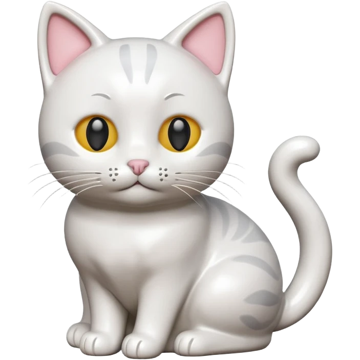 Draw a cute cat figurine, isometric camera with a High-Angle Shot emoji