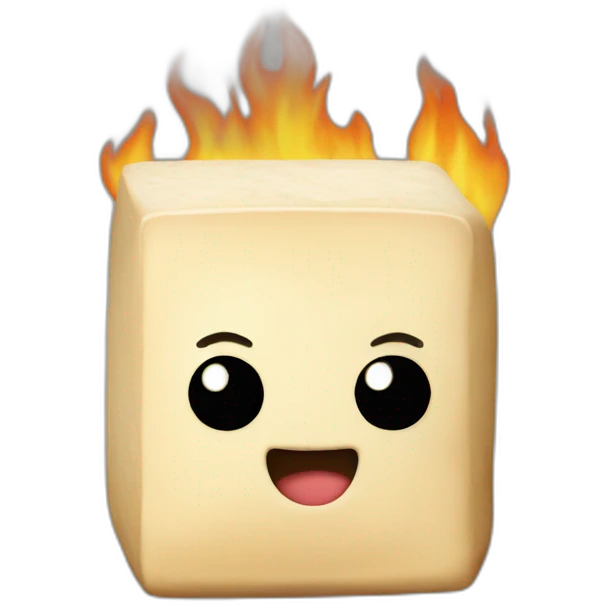 tofu-on-fire emoji
