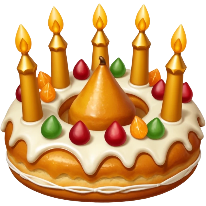 roscon de reyes DE ESPAÑA pero sin velas, emoji