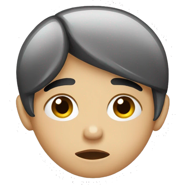 Depressed face,black hair,short hair emoji