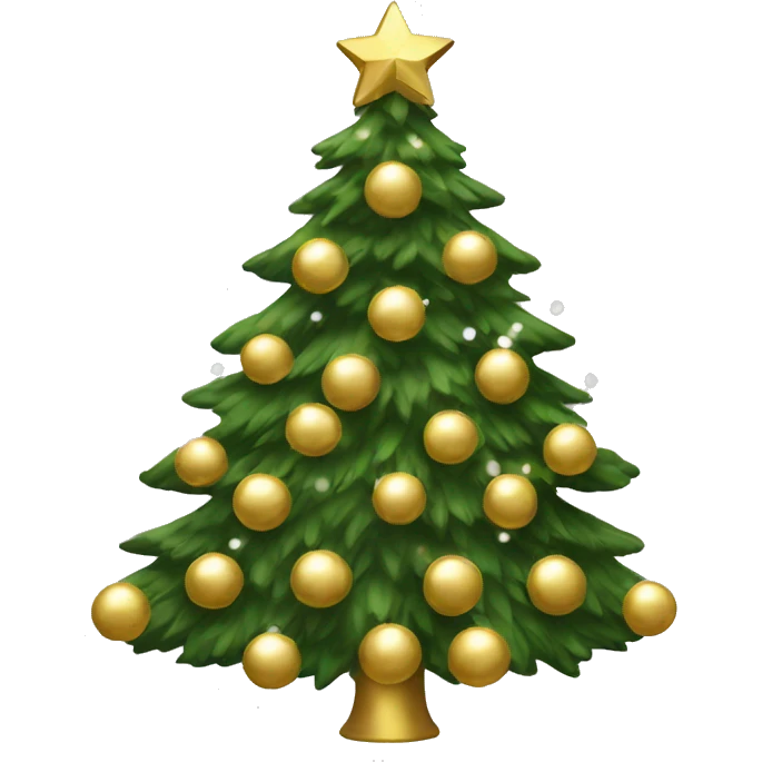 Christmas tree with white and gold decorations emoji