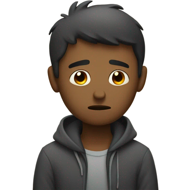 Sad guy waiting for friends to come home emoji