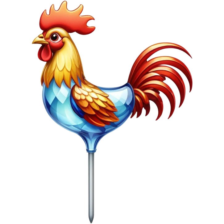 glass cockerel on a stick emoji