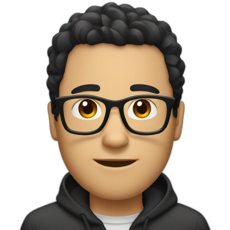 guy with black hair and glasses emoji