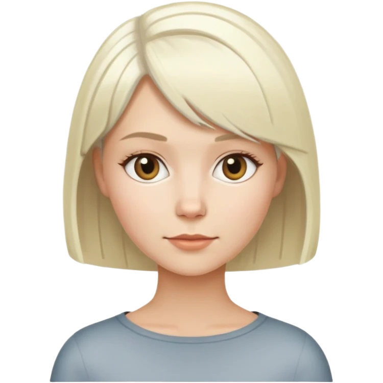A white Scandinavian woman with a platinum blond bob haircut  emoji