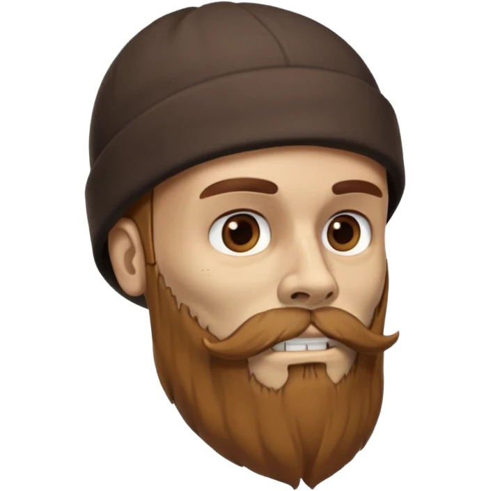 detailed human skull with
Brown mustache and full beard side view wearing beanie  emoji